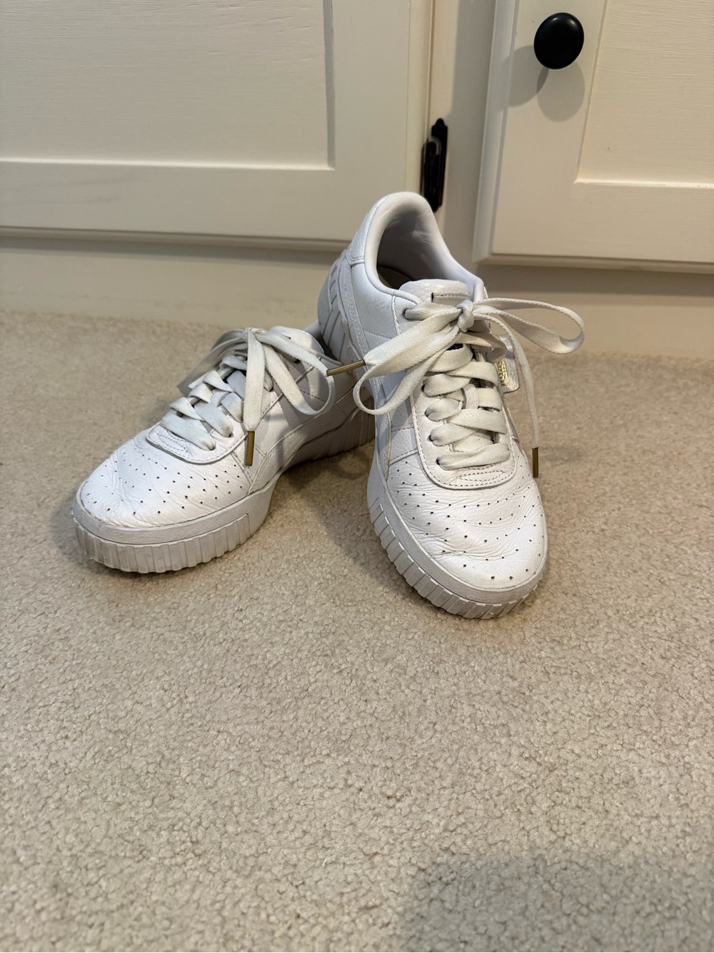 White Puma Lace-Up Sneakers